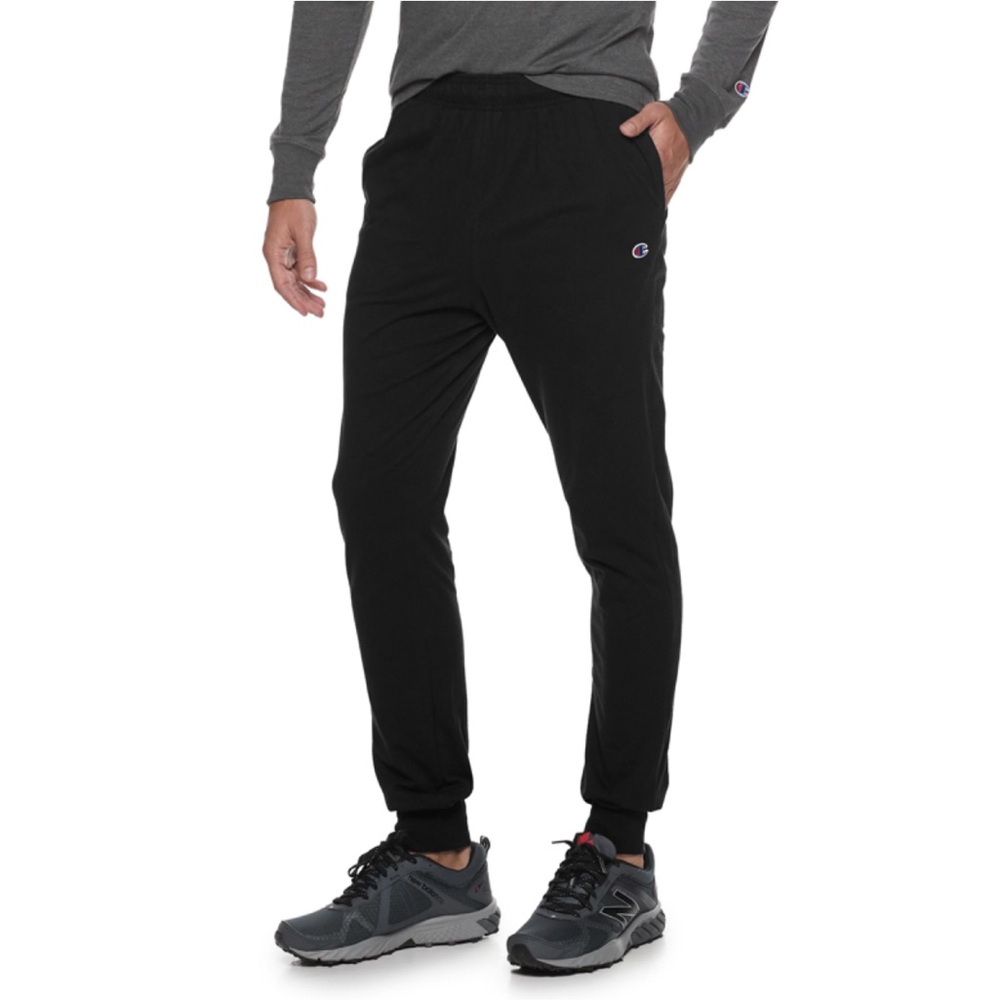 Champion Mens Black Jersey Joggers L
